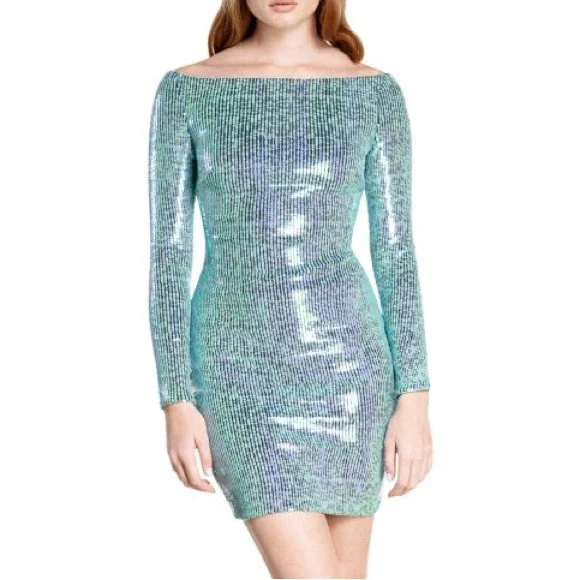 seafoam green sequin dress Vintage Seafoam Silk Beaded Dress - S/M main image 0